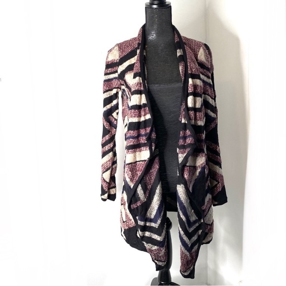 Lucky Brand Multicoloured Fuzzy Geometric Cardigan - Picture 8 of 10